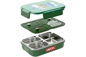 MILTON Meal Safe 3 Inner Stainless Steel Tiffin Box for School with Steam Release Plug | PU Insulated, Leak-Proof, Food Grade