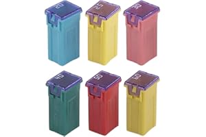 Gebildet 6pcs 12V-24V Forma Cuadrado Automotriz Fusibles Kit para Coche Auto(20A/25A/30A/40A/50A/60A)