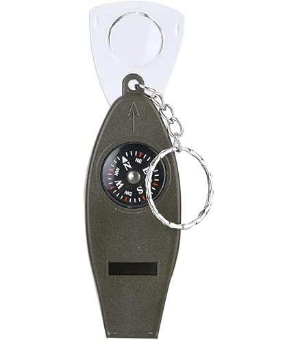 Sifflet 7 En 1 Orange ABS Sifflet De Survie Sifflet Survie 7 En 1 - Boussole, Thermomètre, Loupe, Miroir - Outdoor Accessoire Randonneur Complet Sifflet Avec Boussole Et Thermomètre