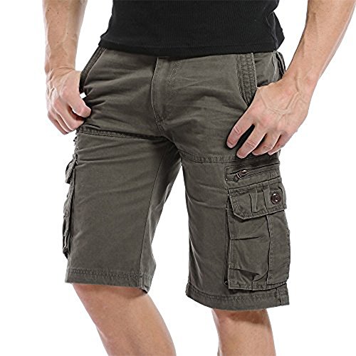 SunsheyCotton Casual Mens Cargo Shorts Pants Summer Fashion Sports Beach Travel Pockets Shorts (36, Soil color)