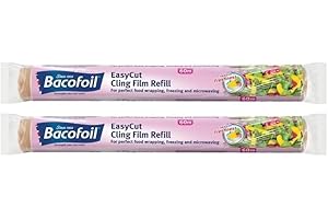 HOMEY MART EasyCut - Recambio de película adhesiva para envolver alimentos perfectos, congelar y microondas, 35 cm x 60 m