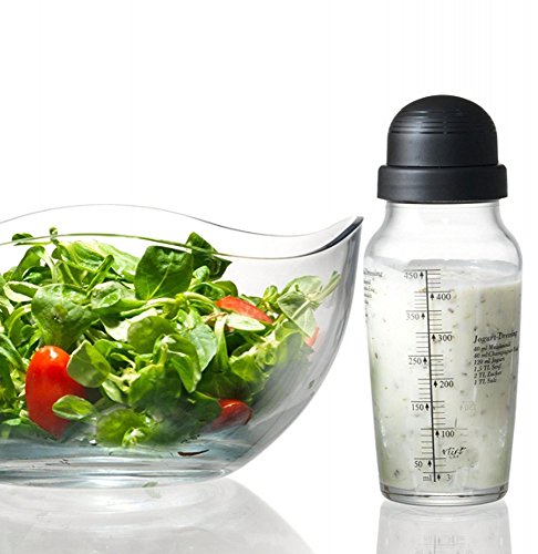 Dressing Shaker für Salatsaucen ,Glas mit Maß-Einteilung + Rezepten Ritzenhoff&Breker