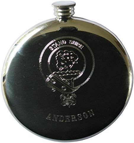 Armstrong Clan Crest - 4oz Pewter Sporran Flask (Over 100 Scottish Crests Selectable)