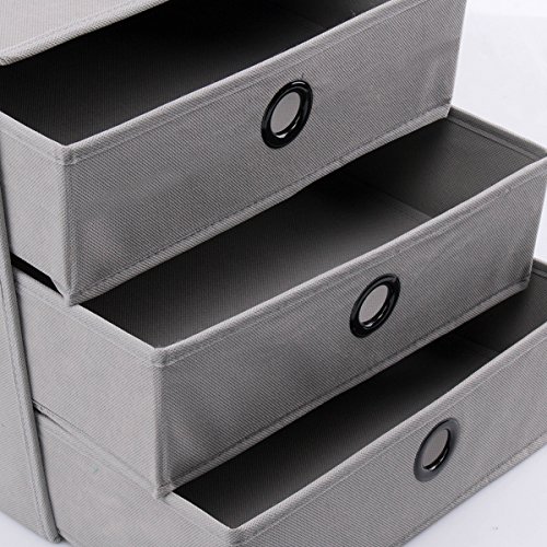 diMio SB3 Regaleinsatz mit 3 Schubladen in Creme / Beige – Regalfach Aufbewahrungsbox Schubladen Faltbox - 2