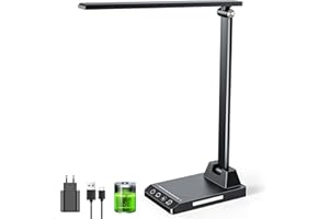 TOPPLEE Lampada da Tavolo, Lampada da Scrivania con 2500mAh Batteria, Lampada da Tavolo Senza Fili, 5 Modalità di Luce x 10 Livelli di Luminosità, Timer 30/60min Lampada Led da Tavolo