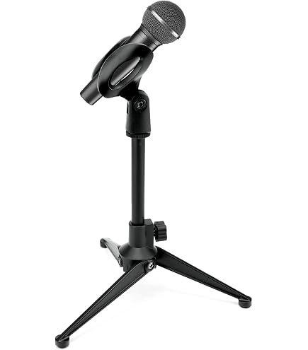 Supporto Treppiede Da Scrivania Per Microfono – Pieghevole E Regolabile Da 20,5 A 27 Cm, Con Clip Staccabile Per Conferenze E Live Streaming