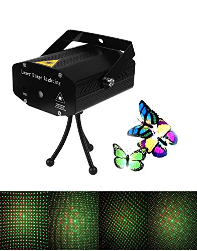 Kernorv Disco Strobe Light Mini LED Stage Lighting Red & Green With Sound Activated Color Rotating for Disco DJ Party Festival Celebration Bar Karaoke Wedding KTV Club (Black)