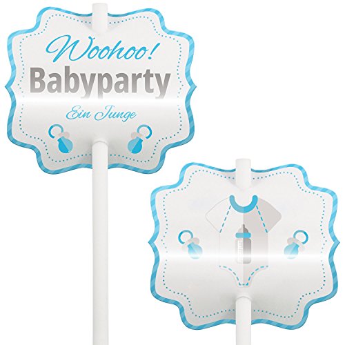 Baby Shower, Babyparty, Cupcake Deko, Muffin Deko, Cake-Pops, Einstecker, 12 Stück, junge, blau von Mia-Félice Decorations