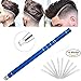 Produktbild Yamissi Rasierstift für Haar, Edelstahl Salon Graviert Stift, Styling Augenbrauen Bart Salon DIY Haar Werkzeug mit 10 Klingen (Blau)