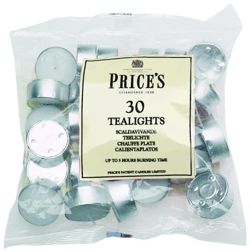 Prices Patent Candles White Tealight Bag, Pack of 30