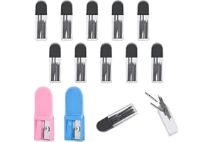 HAMKU Mine compas maped, Recharge pour Compas, 100 Pièce Recharges de Mine pour Compas Avec 2 taille-crayon universel, 2mm Recharge Boussole, Mine Compas Professionnel, Mines de Rechange pour Compas 2B