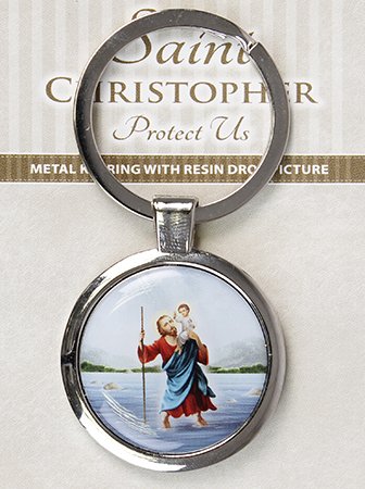 Preisvergleich Produktbild Cross Edelstahl Rund ST Saint Christopher Schlüssel Ring 74362