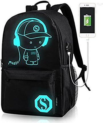 YANGYANJING Luminous School Backpack - Anime Luminous Shoulder Bag lightweight with Laptop Compartments for Students Teens Boy Girl Book Laptop Travel Camping