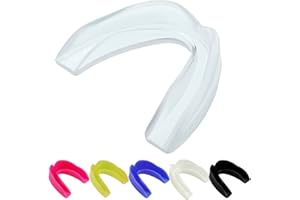 RAXAN Mouth Guard Gum Shield - Mouthguards for Adult Senior Junior Kids Youth Great for School Combat Sports Rugby Soccer Hockey Muay Thai MMA Boxing Martial Arts Basketball (Transparent)