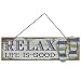 Produktbild Woodpassion Relax Life Is Good 59x20 cm Hängeschild Holzschild Sommer Strand Maritim Deko Wandbild MDF