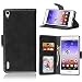 Produktbild P7 Hülle, Huawei Ascend P7 Hülle, Huawei Ascend P7 Ledertasche, Anlike Huawei Ascend P7 (5 Zoll) Schutzhülle Flip Hülle Wallet Case Tasche Cover Handy Zubehör Lederhülle Handyhülle [Klassische Normallackserie] Bookstyle mit Standfunktion Kredit Kartenfach - Schwarz