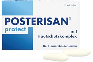 Posterisan protect 60 mg Zäpfchen mit Hautschutzkomplex: Zur Linderung leichter Hämorrhoiden-Beschwerden und Schutz vor Reizungen, 10 Stück