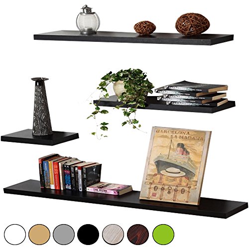 WOLTU® RG9247ws-1-a Wandregal Wandboard Hängeregal Bücherregal , CD DVD Regal, MDF Holz, weiß, 40 cm lang