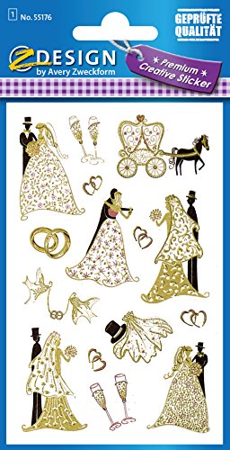 Avery 55176 decoraci n los reci n casados de la boda pasta de papel de alta calidad con el oro en relieve 1 arco 15 Etiqueta Avery 55176 decoraci n los reci n casados de la boda pasta de papel de alta calidad con el oro en relieve 1 arco 15 Etiqueta