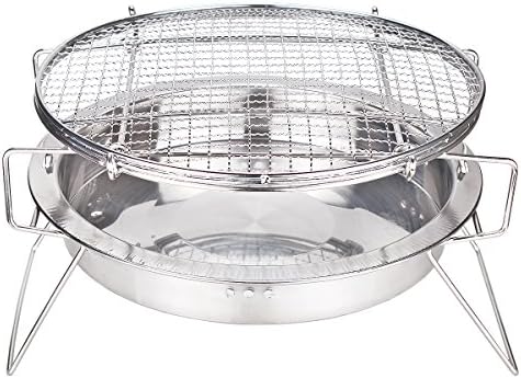 Oliying Miniature Round BBQ Barbecue Kettle Grill 34 x 34 x 11 cm, Suitable for Garden Patio Camping Festival Picnic, 3 - 5 People