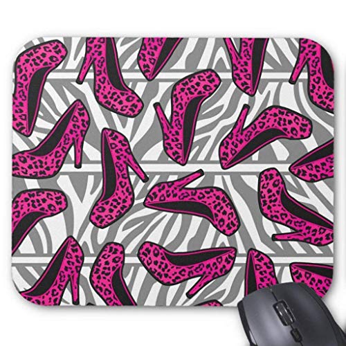 Preisvergleich Produktbild Hot Pink Cheetah High Heel Shoe Print On Zebra Mouse Pad
