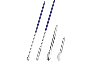 LINXIU Kapselfüllmaschinen Kit für Pillenfüller Mikrolöffel Spatel Werkzeug Kräuterpulver Tamper Werkzeugen für Gelkapseln Schnelles Fülltablett 4Stück