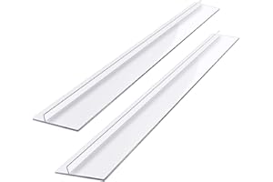 Yolispa Silicone Stove Counter Gap Cover 25" for Kitchen, Easy Clean Heat Resistant Wide & Long Gap Filler, Seals Spills Between Counter, Stovetop, Oven, Washer & Dryer, Set of 2, Translucent