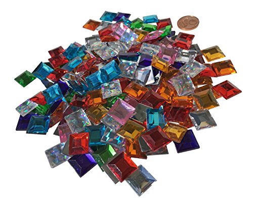 Glitzersteine Set 2725 Stück selbstklebend Mix Größen 3mm/4mm/5mm rund + 12mm Eckig + 8mm Rund / selbstklebenden Strasssteine / Acrylsteine selbstklebend rund bunt + Multiglanz Effekt + mittelgroß in verschiedenen Formen basteln Gltzersteine Schmucksteine Strass Steine Acryl Steinchen zum Verzieren von CRYSTAL KING - 6
