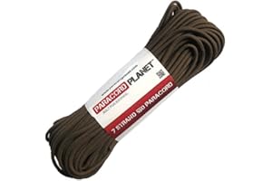 PARACORD PLANET 100 ft Mil-Spec Commercial Grade 550Lb Type Iii Nylon Paracord Dark Brown (Ll)