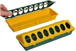 BEEZTEES Olba B.V. Plastic Chicks Feeder with Grid, 30 cm, Yellow/Green
