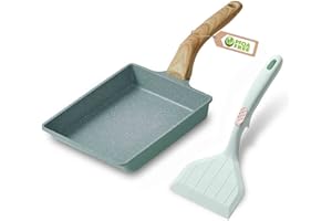 HARLIANGXY Tamagoyaki Padella giapponese per frittata, padella quadrata giapponese, per piano cottura e induzione, rivestimento antiaderente (senza FOA), 20 x 15 cm