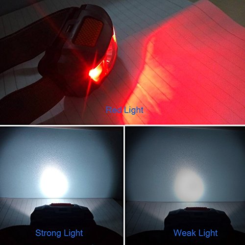 Mini Headlight Super Helle Stirnlampe 2LED 230 Lumens Flashlight Lampe Orange Grau - 4