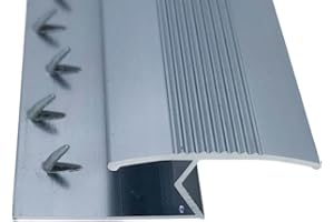 Grandismo® Z Edge Trim Standard 3ft / 0.9metres / 90cm / 90mm Length Screw-Down Threshold Strip for Carpet to Laminate/Wood/Tiled Flooring (Grey)