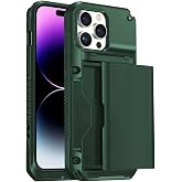 BUFF LABS iPhone 14 Pro Max Slide Armor Case S&uuml;rg&uuml;l&uuml; Kart Hazneli Koruyucu Kılıf (Koyu Yeşil)
