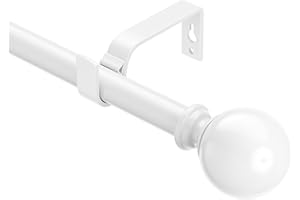 VUYNUXS Bastone Tenda 76-350 CM, Diametro 19 MM Bastoni Per Tende, Set Bastone Per Tende Regolabile Con Staffa, Bastoni Tende Per Interni Per Camera Da Letto, Soggiorno, Asta Per Tende Bianco