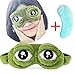 Produktbild TAOtTAO Froschaugenmaske elastisch mit Eisbeutel 90g Nette Augen Decken die traurige 3D-Augenmaske Decken schlafen Ruhe schlafen Anime lustiges Geschenk (A, Mit Eisbeutel)
