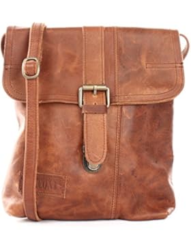 LECONI kleine Umhängetasche Damentasche Herrentasche Ledertasche für Damen + Herren Tasche aus Leder 22x26x6cm...