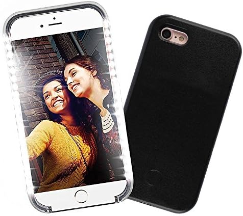 iphone7 plus/8 plus Selfie Light iPhone Case,GSY Rechargeable LED Light Up Flash Lighting Selfie Case Illuminated Cover [Dimmable Switch] for Appleiphone7 plus/8 plus(iphone7 plus/8 plus, Black)