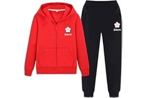 SXSHUN Survêtement Sport Ensemble Fille Pull À Capuche (Sweater+Pantalon) Tenue Vêtement de Jogging