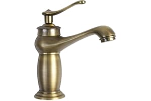 VETRINE IN RETE Vetrineinrete® Rubinetto per lavabo da bagno miscelatore monocomando monoforo per lavandino monoleva antico bronzo D38