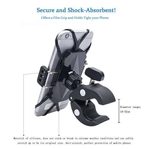 Handyhalterung Fahrrad Kratzschutz 360°Drehbarem Gelenk [Lebenslange Garantie] IZUKU Universal Handyhalter Fahrrad rutschfrei bombenfest Kompatibel für alle Smartphones mit einer Breite von 5,0cm bis 9,2cm - 2