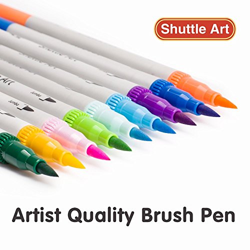 Schuttle Art Pinselstifte 56 Art von Farben Brush Pen Set Filzstifte mit zwei Spitzen Pinselspitze mit Fineliner 0.4mm Kunst Stifte Set für erwachsene Malbuch - 6