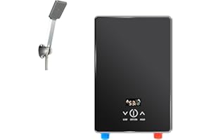CHYNALYS Mini Elektrische Durchlauferhitzer, 220V 6500W Elektrische Warmwasserbereiter mit Digitaler, IPx4 Wasserdichtigkeit, Kompakte Größe Instant Warmwasserbereiter mit Duschkopf