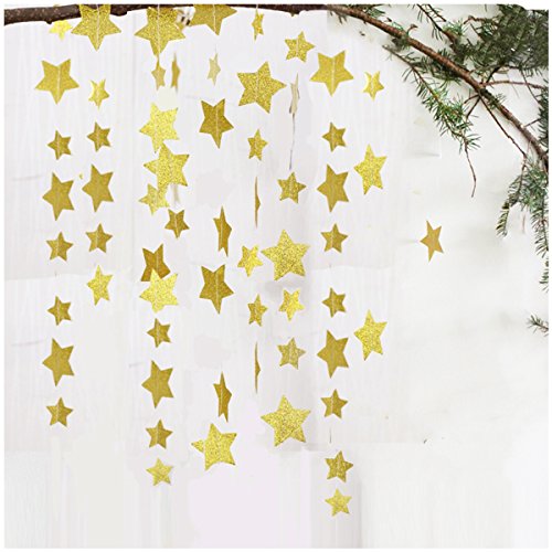 Cadillaps Herz Stern Wimpelkette Papier Party Hängedeko Hochzeits Dekoration Girlande 3m - 5