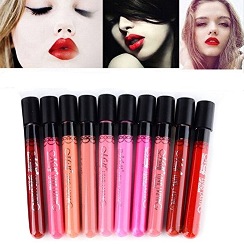 BESTIM INCUK 10-Piece Beauty Makeup Lip Gloss Velvet Matte Waterproof Cosmetic Lipstick