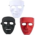 Pop The party 3Pcs Halloween Fancy Dress Masks for Kids & Adults,Full Face Anonymous Street Dance Ghost Step Cosplay Masquerade Mask (Multicolor)