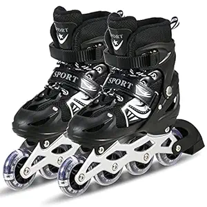 INCLUSSHOP? Adjustable Aluminium Inline Skates Set for Boys Kids and Girls