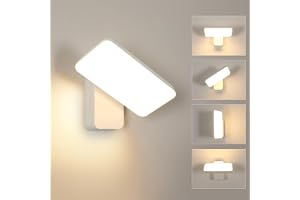 Riserva Vit vägglampa för utomhusbruk 16W, IP65 350° vridbar, 3 000 K | Modern LED-vägglampa för utomhusbruk, trädgård, garage, hall, trappor
