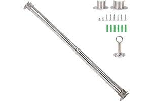 Wardlock 34 cm – 50 cm utdragbar garderobsskena i rostfritt stål, justerbar klädstång med U-formade änduttag.