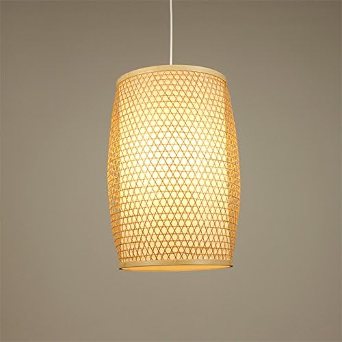 Handmade Bamboo Weave Pendant Lights Chandeliers Chinese Decoration,Bamboo Color Pure White Hood